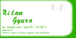 milan gyuro business card